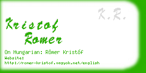 kristof romer business card