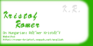 kristof romer business card